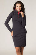 Casual Turtleneck Long Sleeves Day Dress