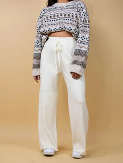 Casual Women's Trousers – High Rise Drawstring Fit - Guocali