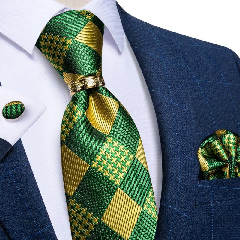 Checkered Silk Necktie Set - Necktie - Guocali