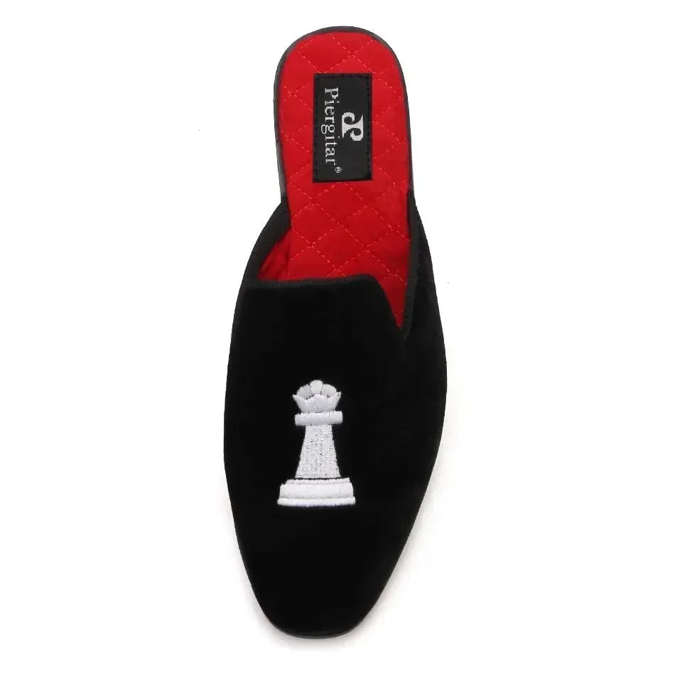 Chess Embroidery Velvet Slip-On Shoes UNISEX -Guocali