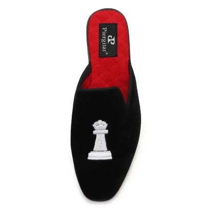 Chess Embroidery Velvet Slip-On Shoes UNISEX -Guocali
