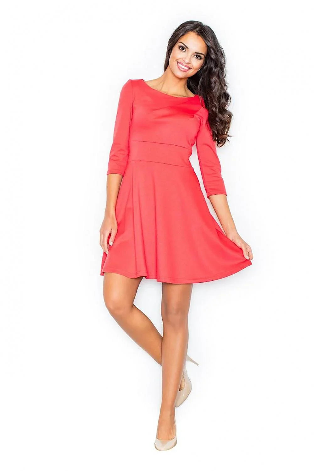 Chic Boat Neck Day Dress