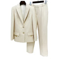 Chic, Elegant, Professional Women's Pant Suit - Geometric Single-Breasted