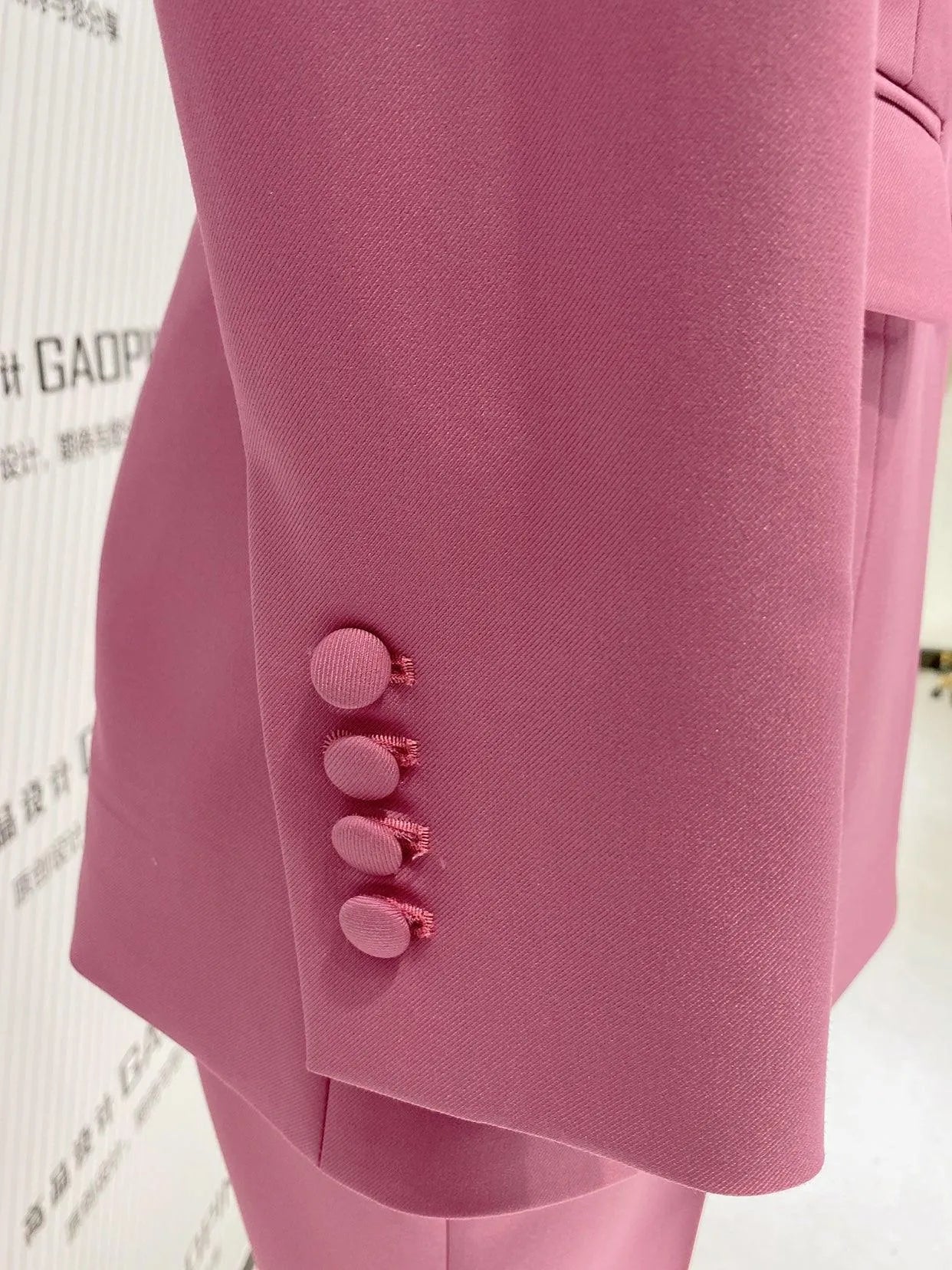 Chic Elegant Professional Women's Pant Suit - Solid Single-Breasted