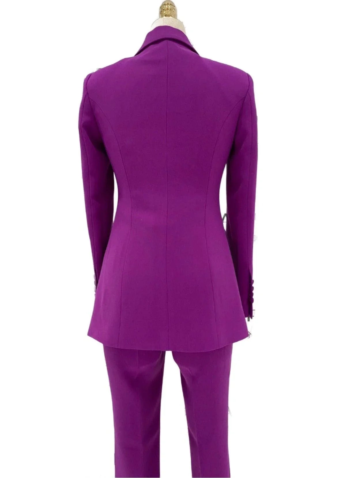Chic, Elegant Women's Pant Suit - Solid One-Button