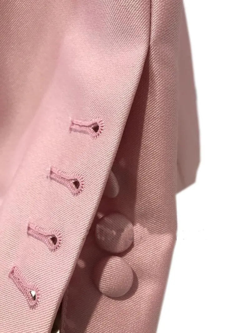 Chic, Professional Women's Pant Suit - Solid Double-Breasted