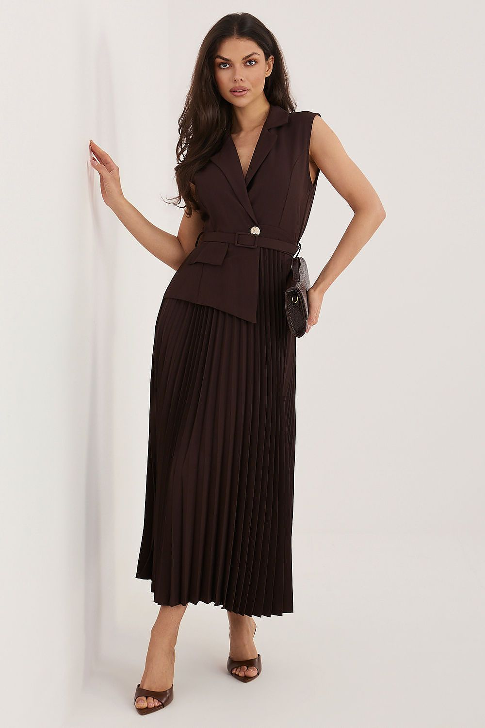 chic solid lapel collar sleeveless maxi day dress – Daydress | GUOCALI