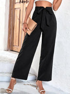 Chic Women's Cropped Pants – High-Waist Flat Front -Guocali