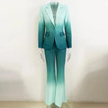 Chic Women's Pant Suit - Gradient Zipper