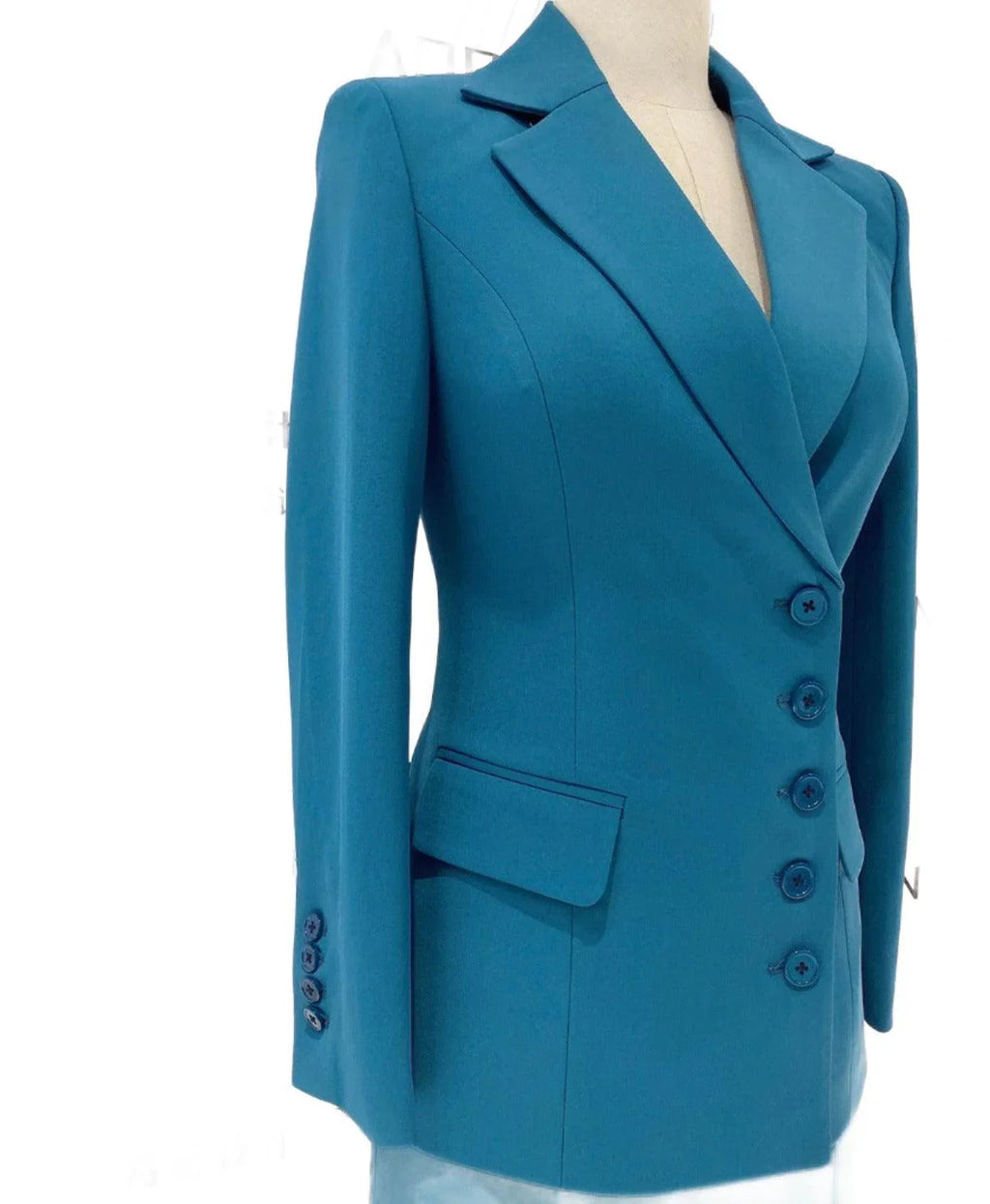 Chic Women's Pant Suit - Solid Button