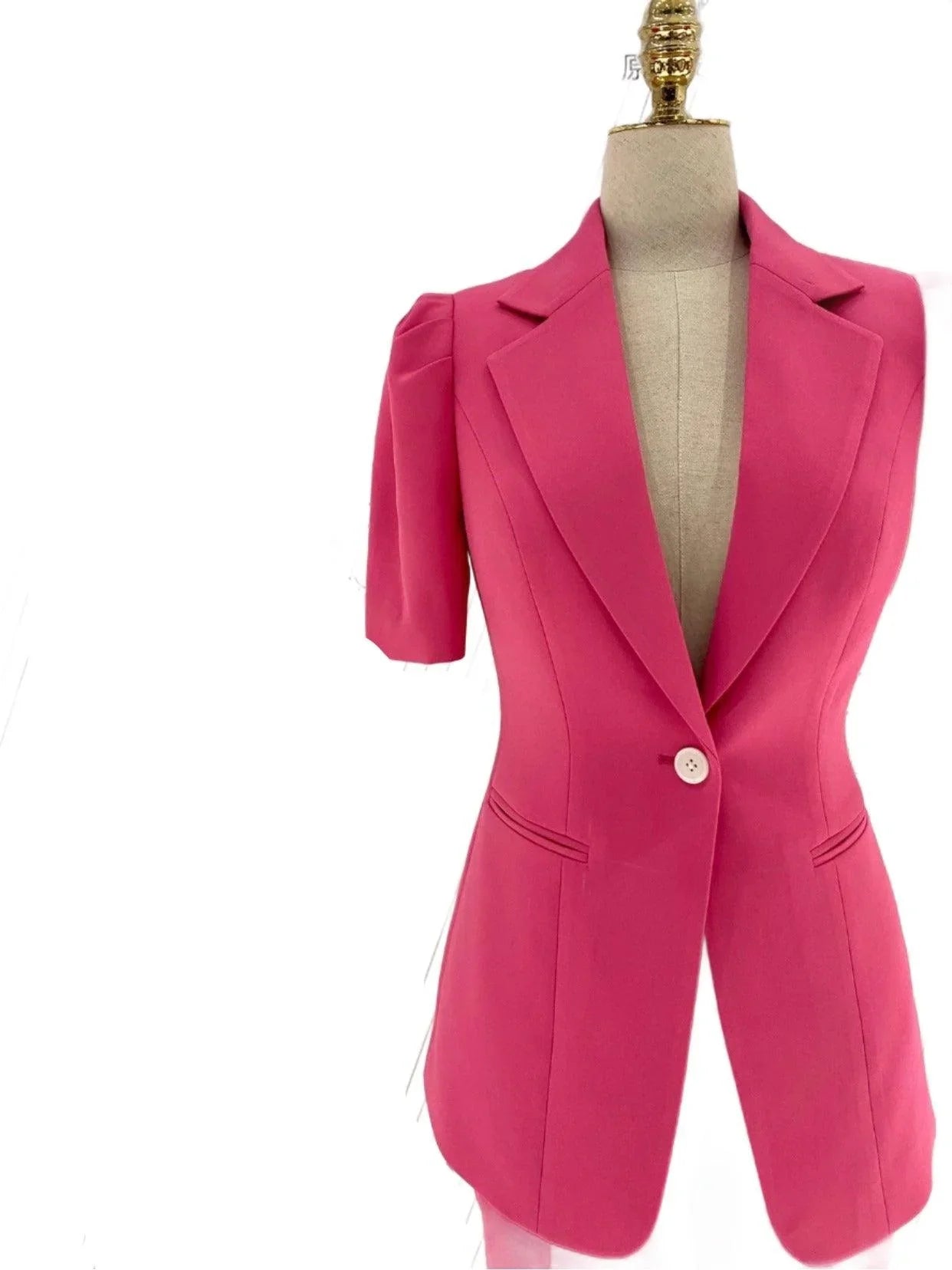Chic Women's Pant Suit - Solid One-Button