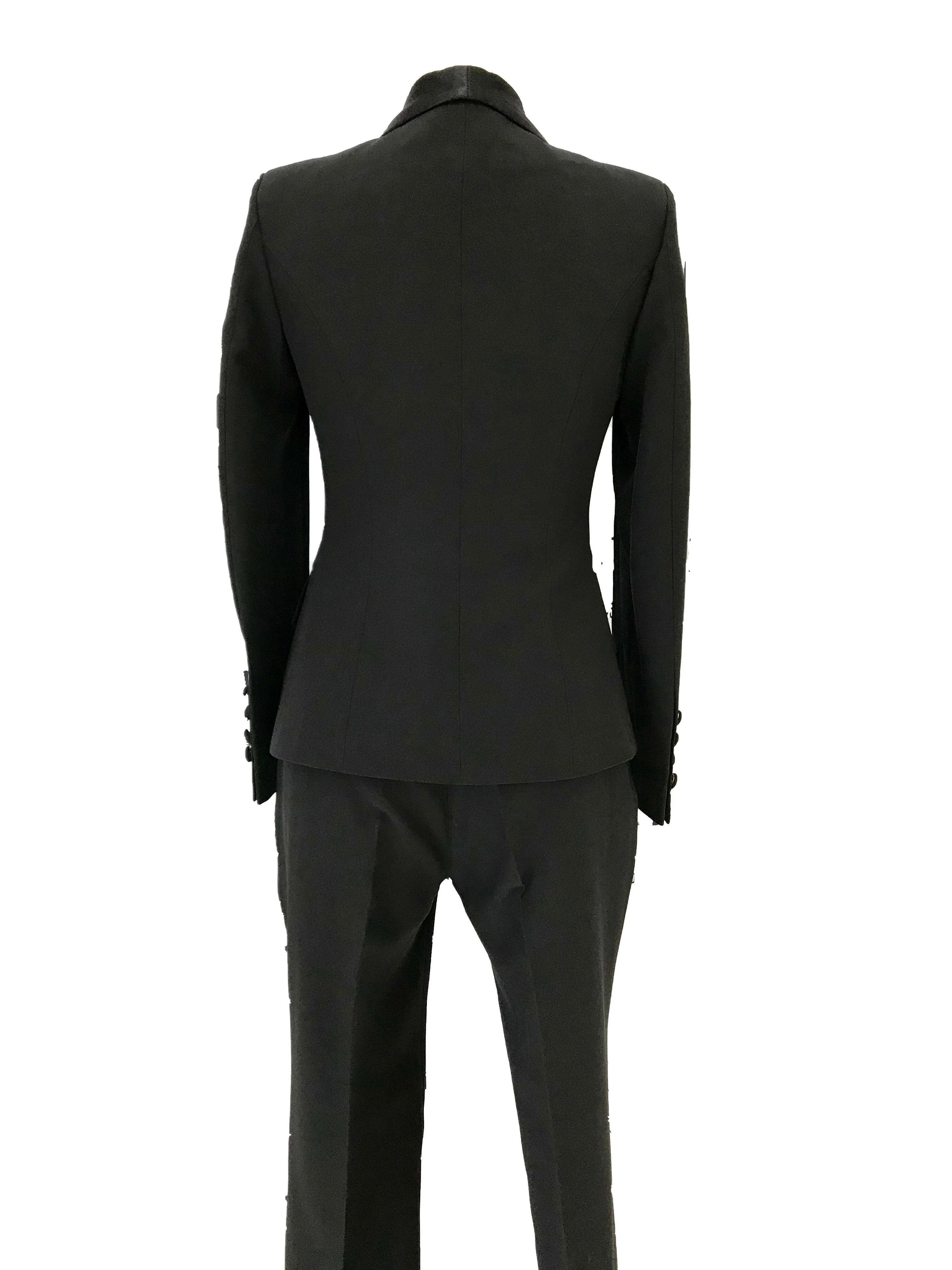 Chic Women's Pant Suit - Solid Zipper, Black
