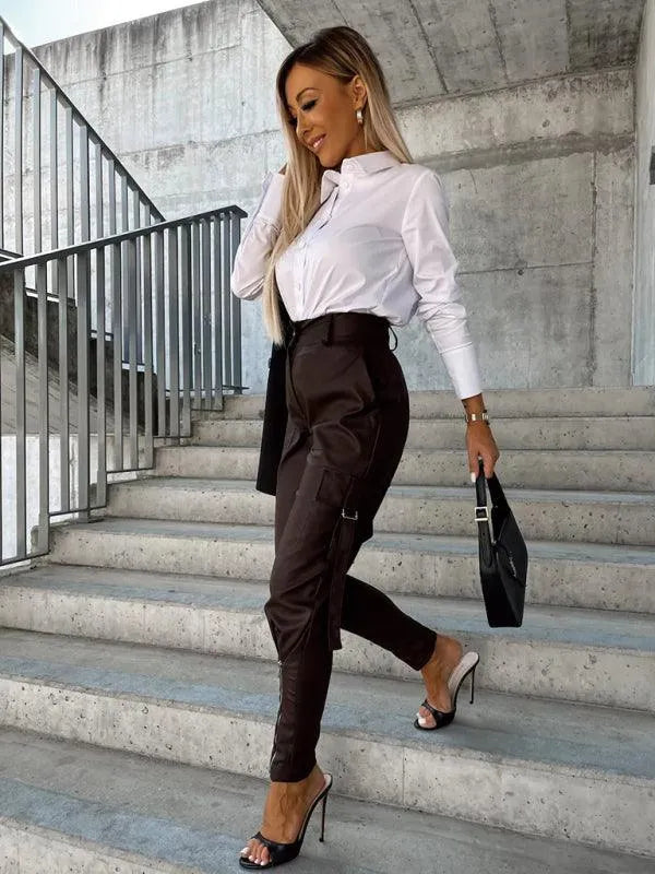 Chic Women's Trousers – High-Waist Slim Fit -Guocali