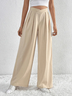 Chic Women Wide Leg Pants – High Rise Pleated - Guocali