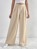 Chic Women Wide Leg Pants – High Rise Pleated -Guocali