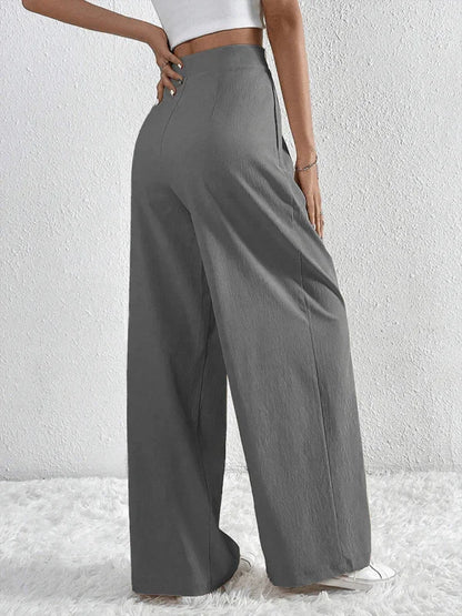 Chic Women Wide Leg Pants – High Rise Pleated -Guocali