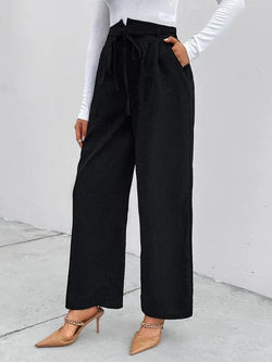 Chic Women Wide Leg Pants – High-Waist Elastic - Guocali