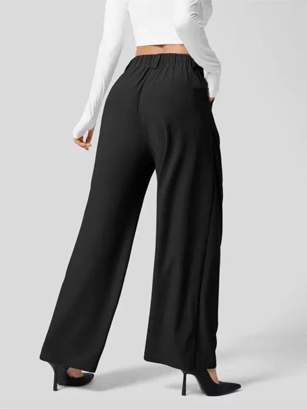 Chic Women Wide Leg Pants – High-Waist Stretchable -Guocali