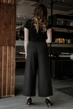 Chicprofessionalcasual Women Cropped Wide-Leg Pants – High-Waist Zipper Front -Guocali