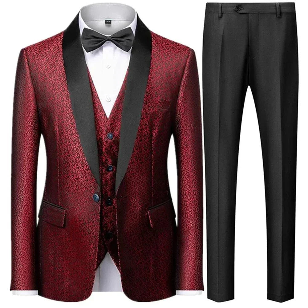 Classic 3-Piece Tuxedo Suit for Men - Wedding Party Attire -Guocali