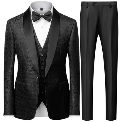 Classic 3-Piece Tuxedo Suit for Men - Wedding Party Attire -Guocali