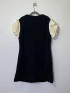 Contrasting Splicing Flower Short Dress -Guocali
