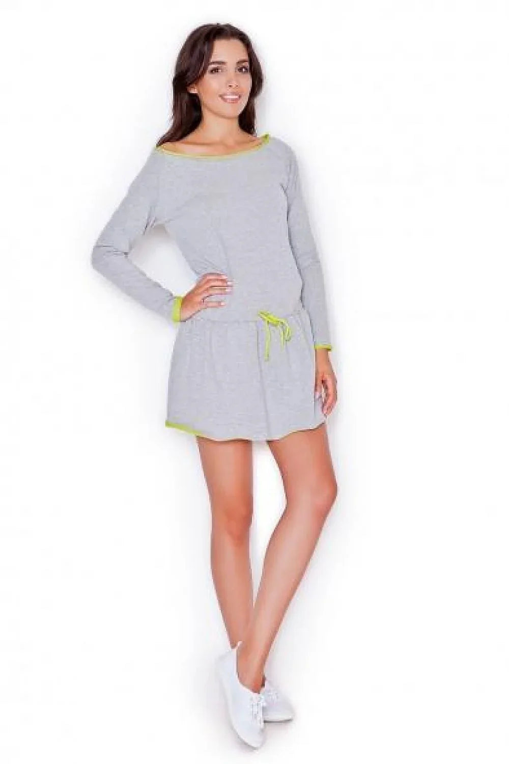 Cotton Long Sleeve Mini Dress Casual Style-Day Dress-GUOCALI