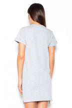 Cotton Mini Shift Dress Casual Style-Day Dress-GUOCALI