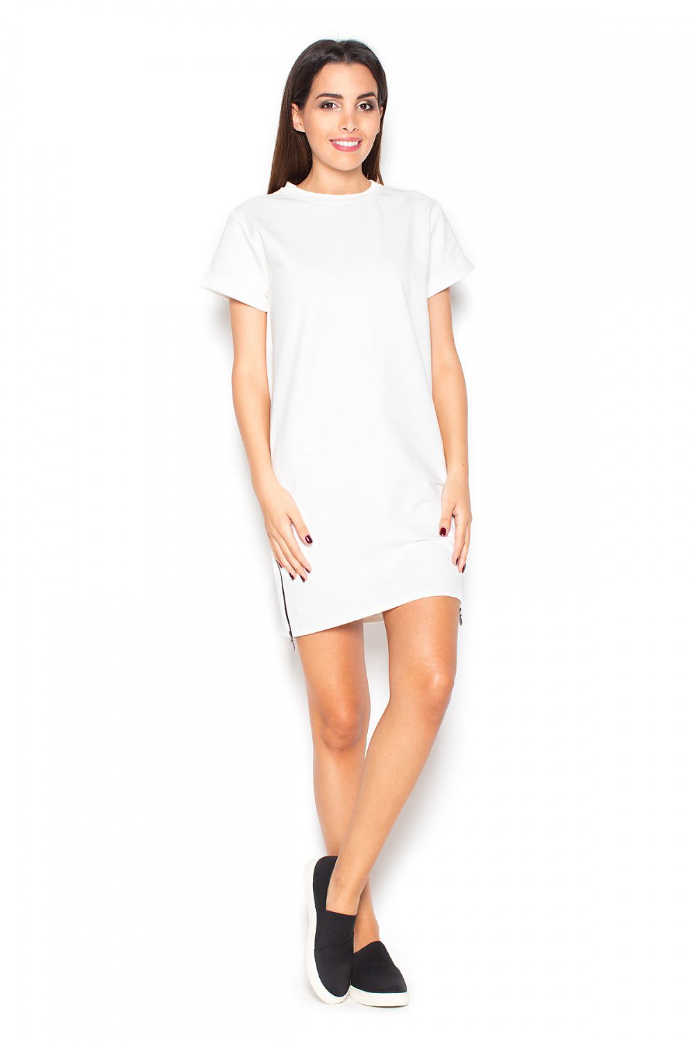 Cotton Mini Shift Dress Casual Style-Day Dress-GUOCALI
