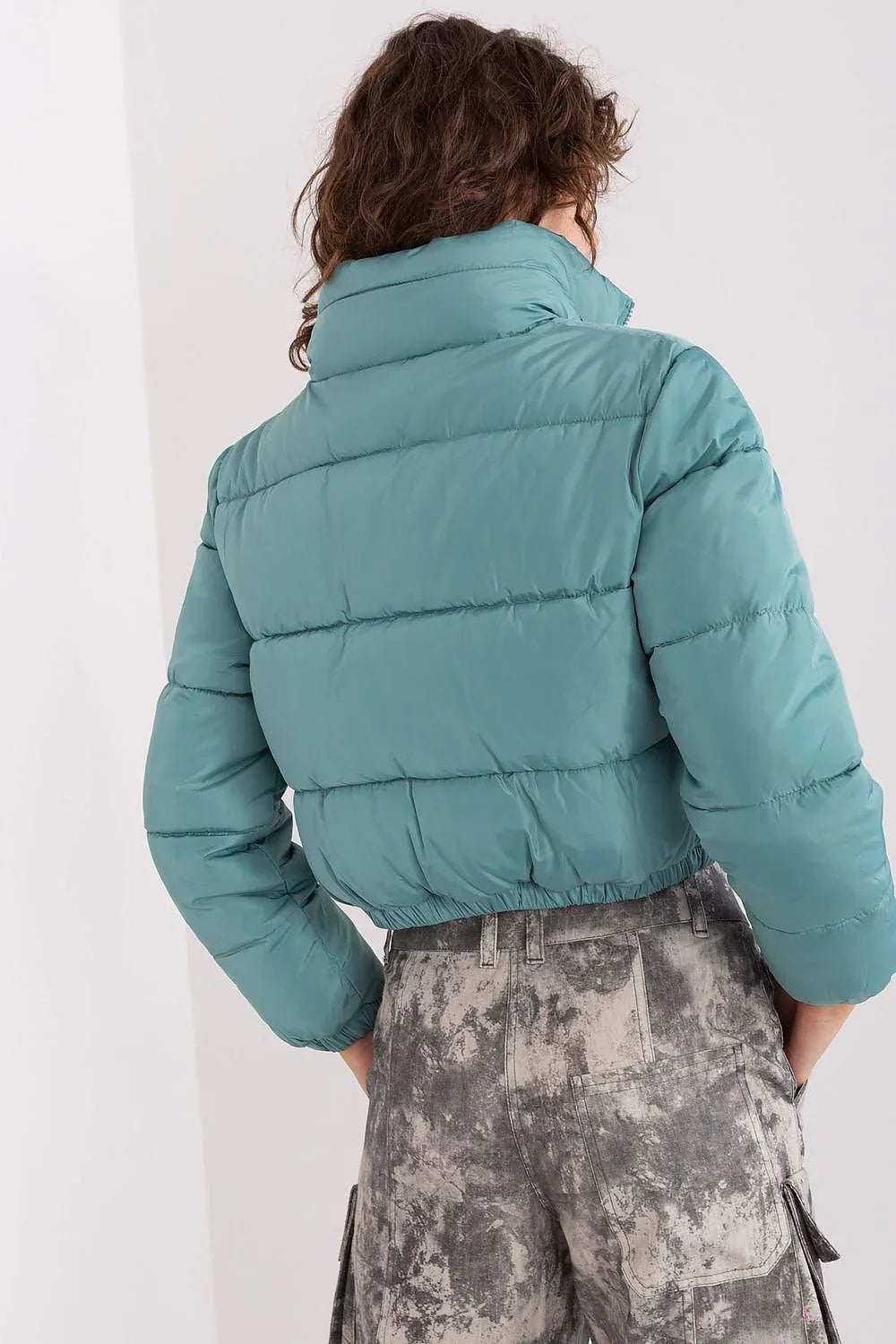 Women's Quilted Jacket, Puffer Jacket - Hooded Casual, Minimalist - Blue