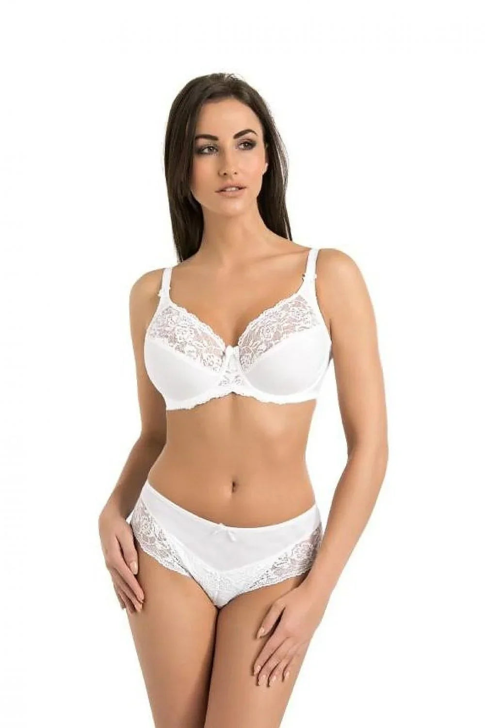 Women Solid Lace Full Coverage Underwire Bra