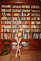 Embroidered Bra Black Tulle Support-Women Bra-GUOCALI