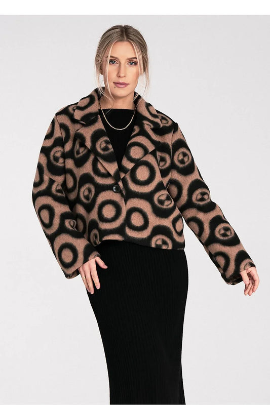 Women's Cropped Jacket - Lightweight Chic - Beige, Black