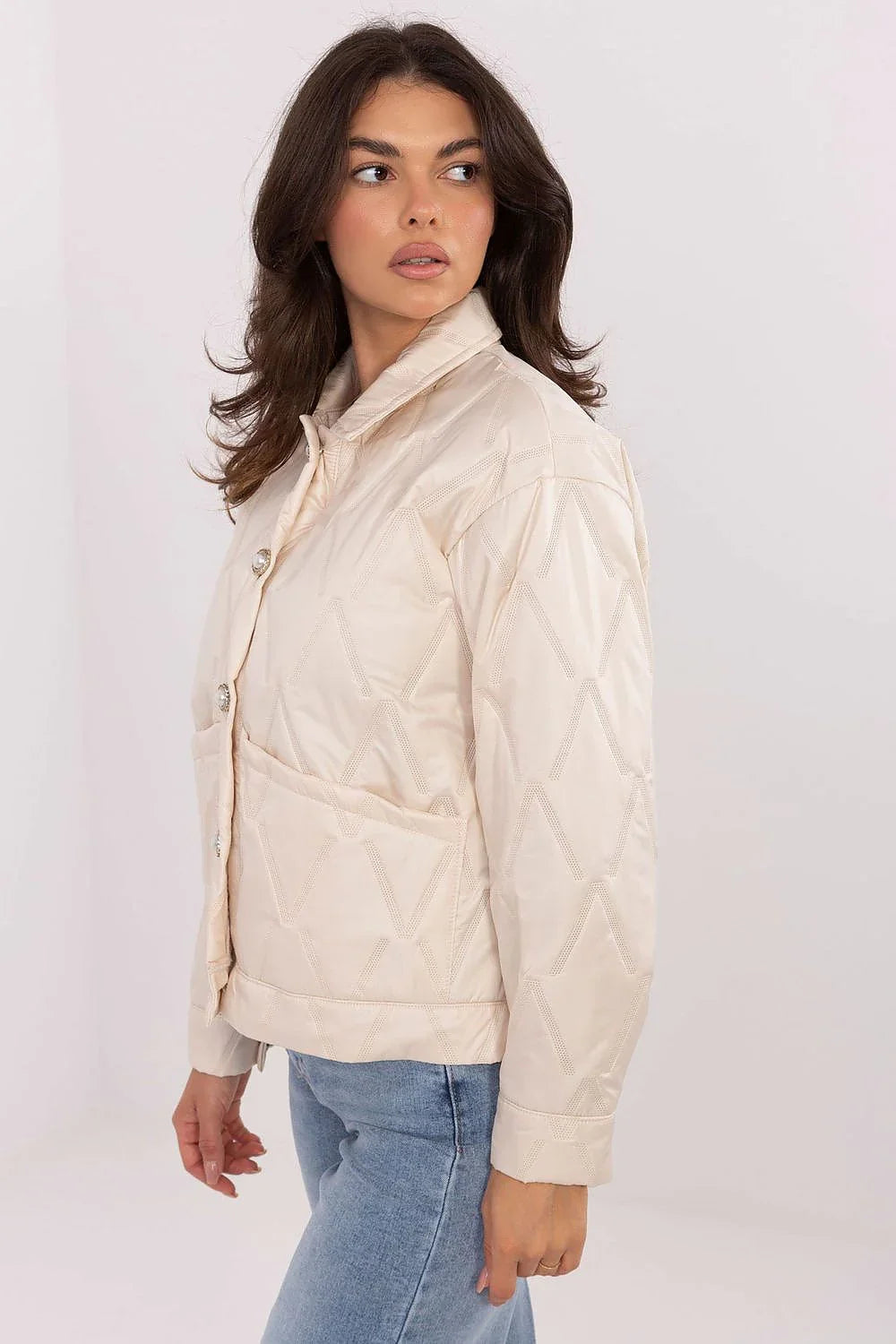 Women's Quilted Jacket - Lightweight Elegant - Brown