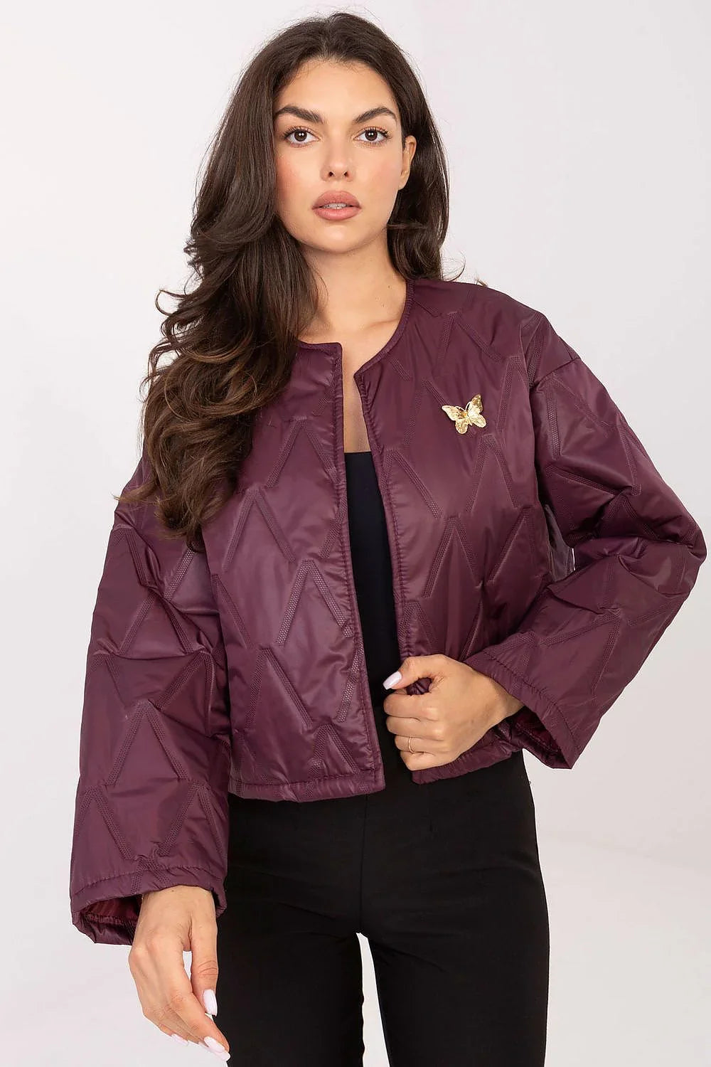 Women's Quilted Jacket - Lightweight Elegant - Brown