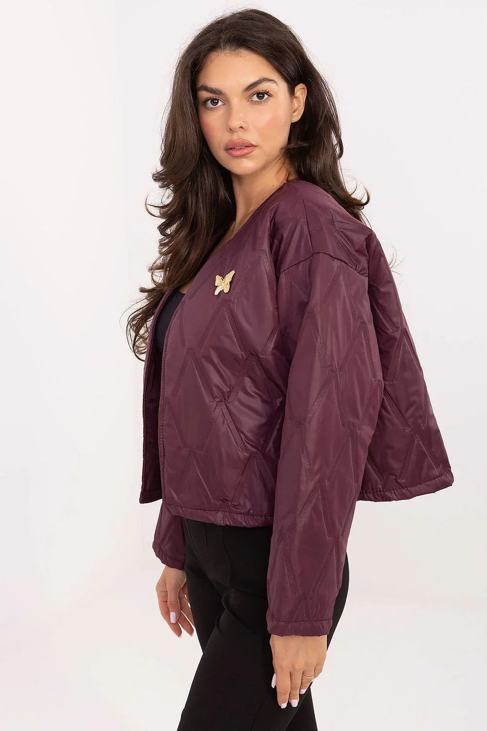 Women's Quilted Jacket - Lightweight Elegant - Brown
