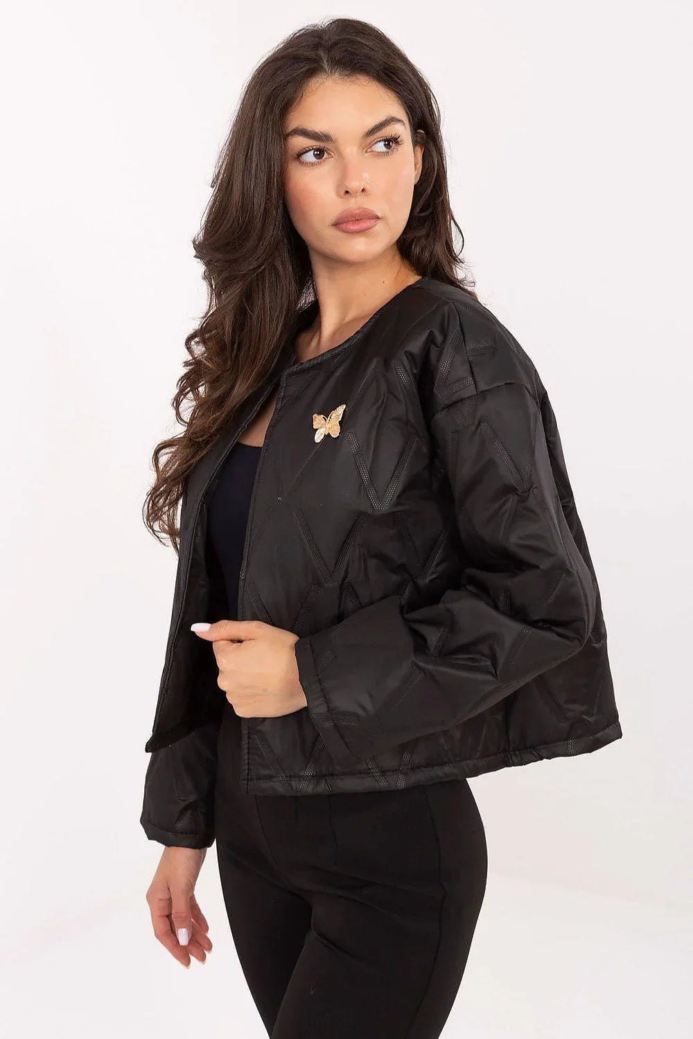 Women's Quilted Jacket - Lightweight Elegant - Brown