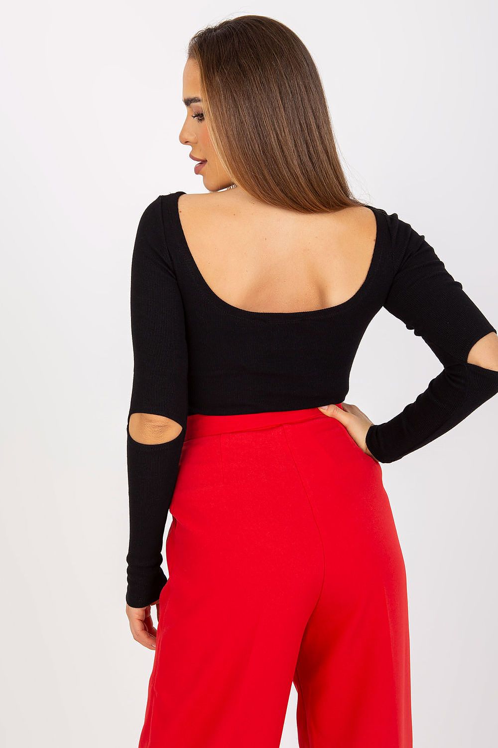 Women's Boat-Neck Blouse - Solid Waist Length