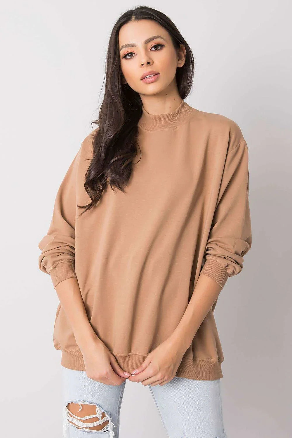 Women's Sweatshirt - Mock-Neck With Regular Fit