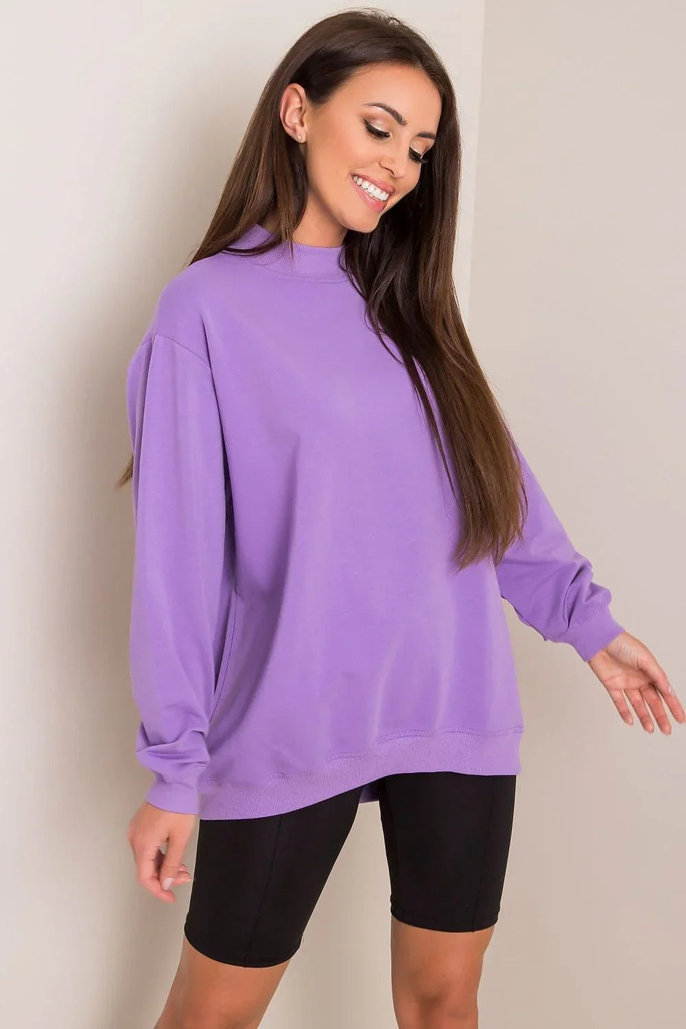 Women's Sweatshirt - Mock-Neck With Regular Fit