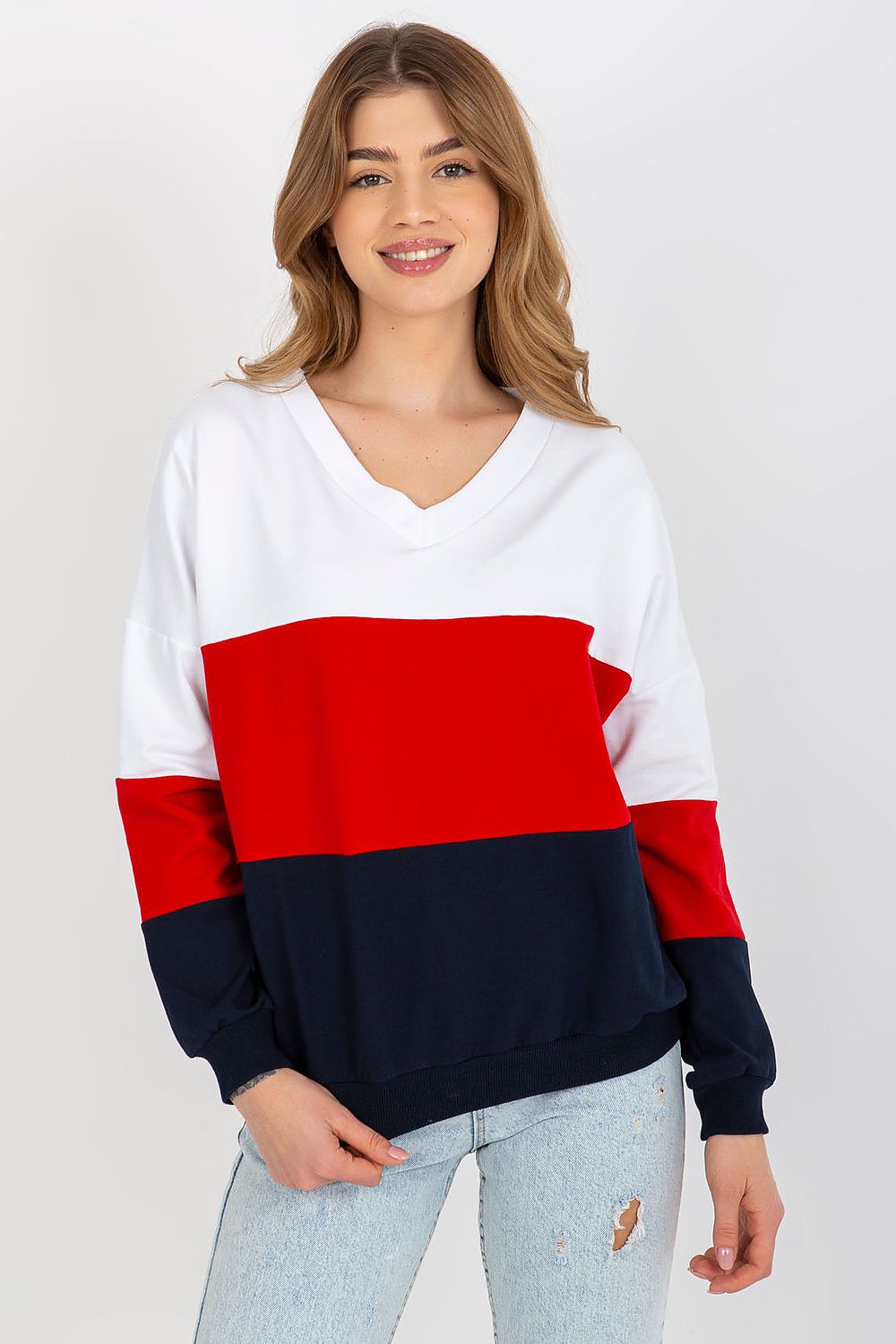 Women's Sweatshirt - V-Neck With Regular Fit
