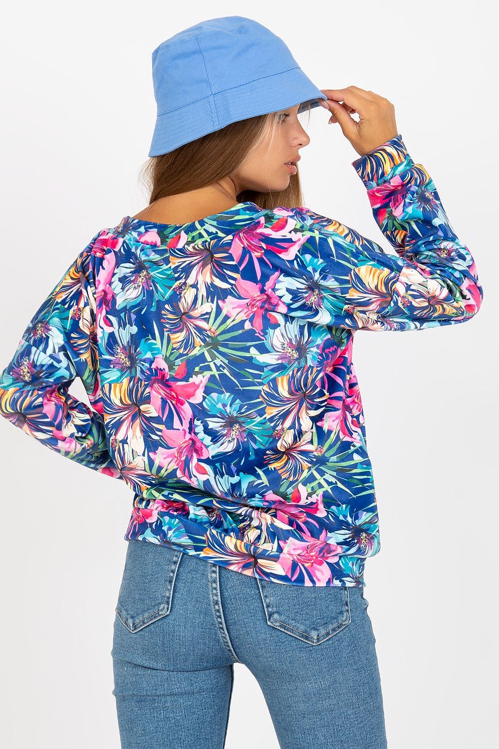 Women's Long-Sleeve Blouse - Floral Waist Length