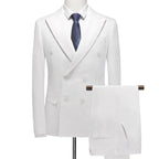 Elegant Men’s Suit - Solid Double-Breasted
