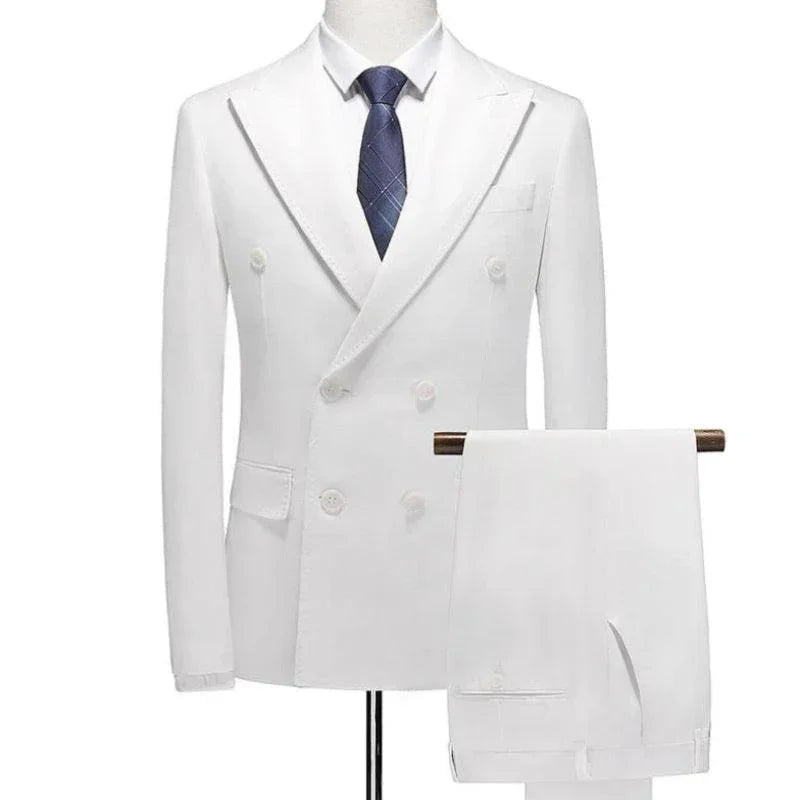Double-Breasted 3-Piece Men Suit - Groom & Business -Guocali