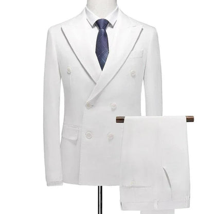 Double-Breasted 3-Piece Men Suit - Groom & Business -Guocali