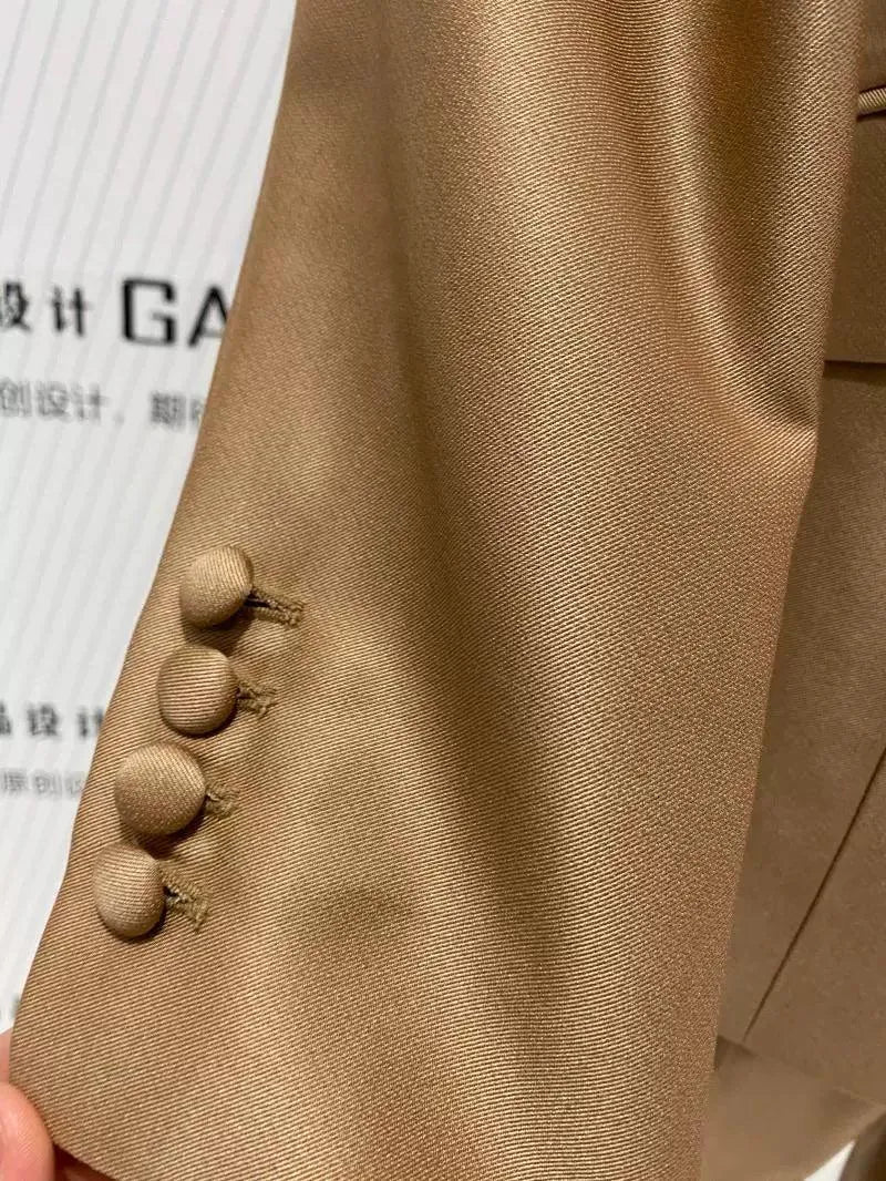 Double-Breasted Flared Pant Suit - Two-Piece Women Suit -Guocali