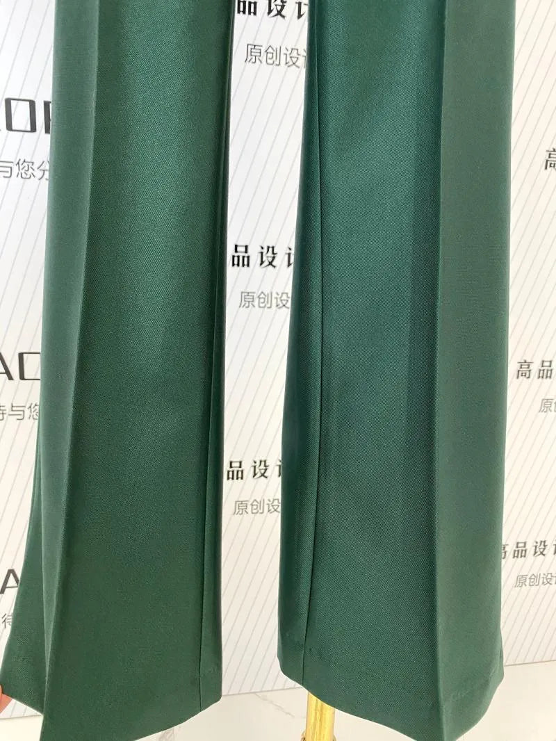 Double-Breasted Flared Pant Suit - Two-Piece Women Suit -Guocali