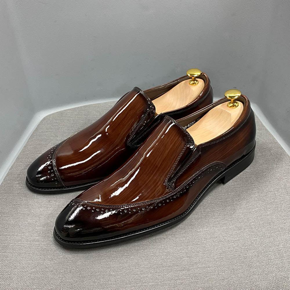 Dress Shoes - Max Glossy Slip-On Men Shoes - Dress Shoes - Guocali