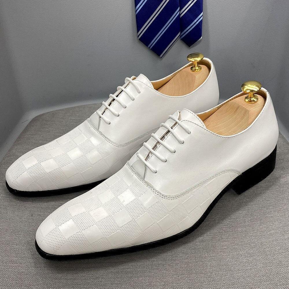 Dress Shoes - Merlin Checked Men Shoes - Dress Shoes - Guocali