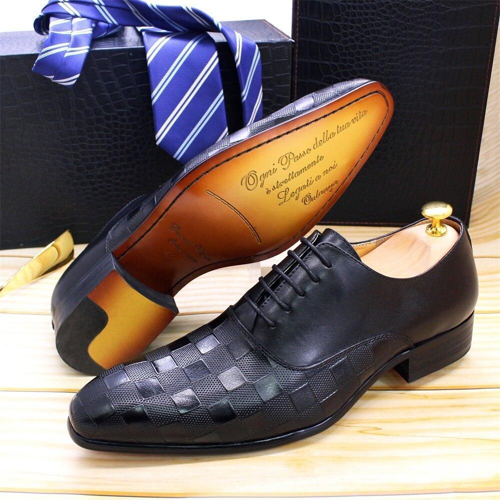 Dress Shoes - Merlin Checked Men Shoes - Dress Shoes - Guocali